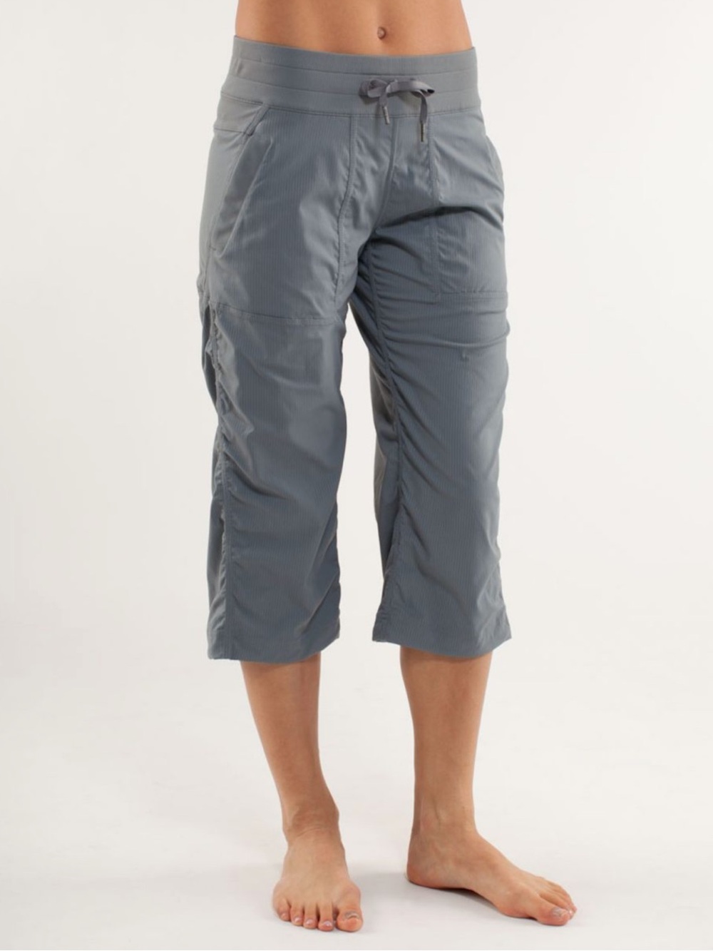 Lululemon Sz 12 Studio Crop Blurred Grey Retro Athletic